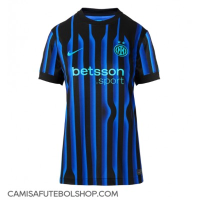 Camisa de time de futebol Inter Milan Nicolo Barella #23 Replicas 1º Equipamento Feminina 2025-26 Manga Curta Camisa de time de futebol Inter Milan Nicolo Barella #23 Replicas 1º Equipamento Feminina 2025-26 Manga Curta
